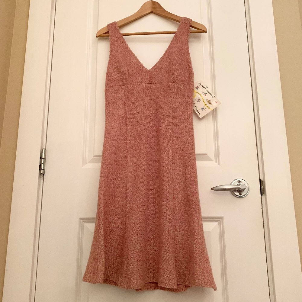 No Appt. Necessary V-Neck Knit Sleeveless Dress Lined Soft Pink Size Medium